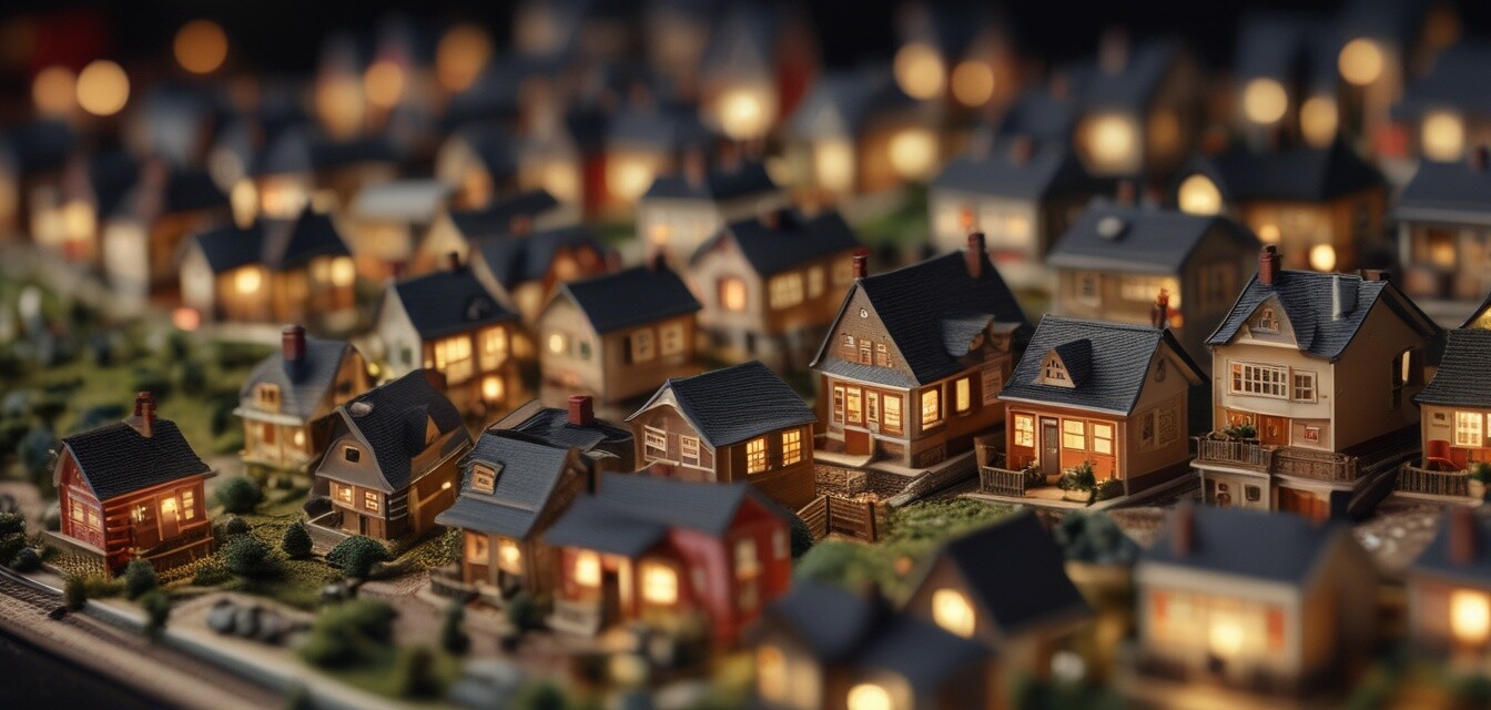 Miniature houses display options