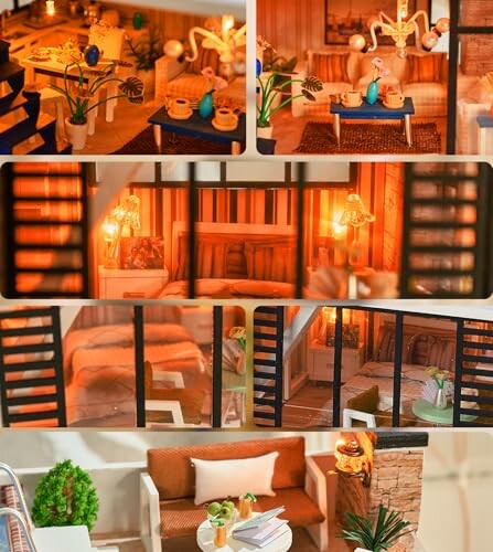 Miniature cozy room with furniture and decor