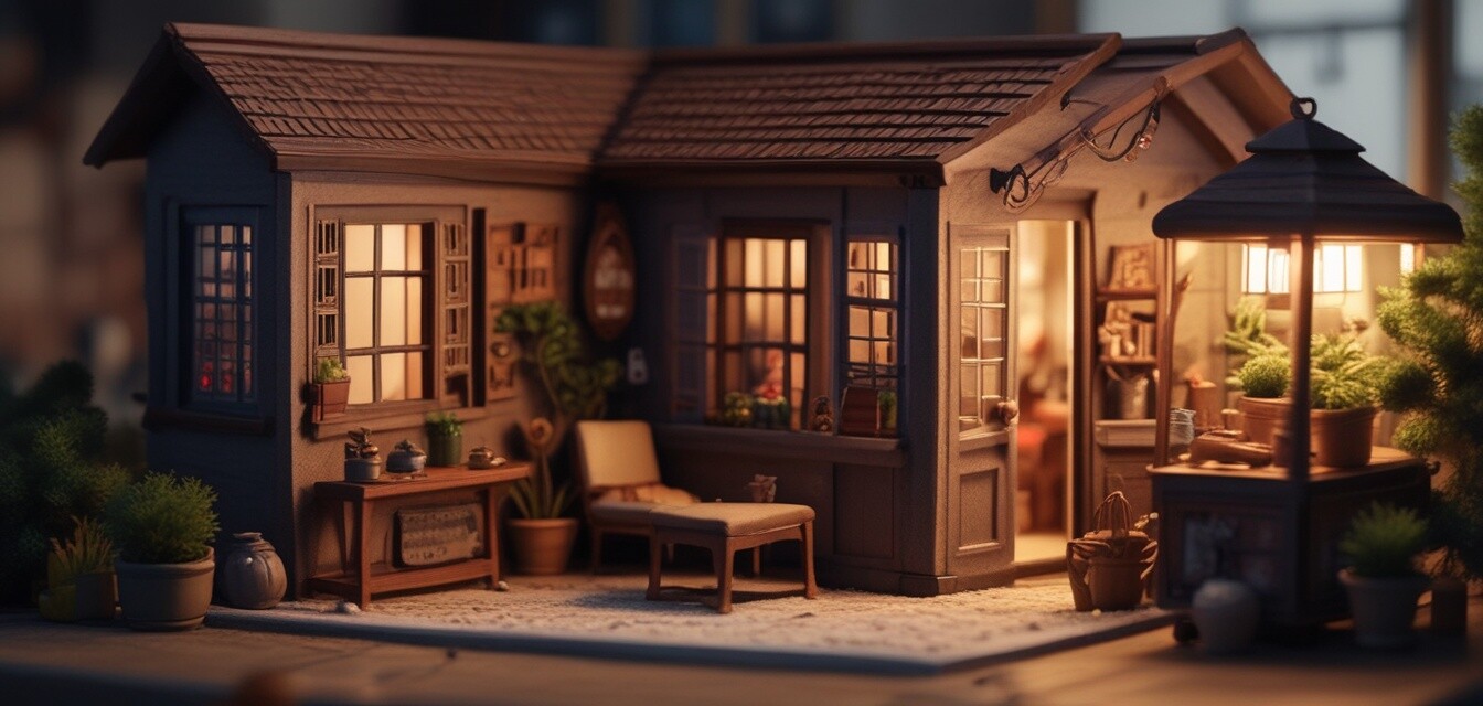 Miniature house kit with accessories